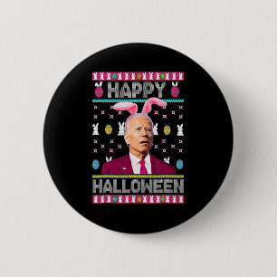 Happy Halloween Fun Bunny Joe Biden Confused Easte 6 Cm Round Badge