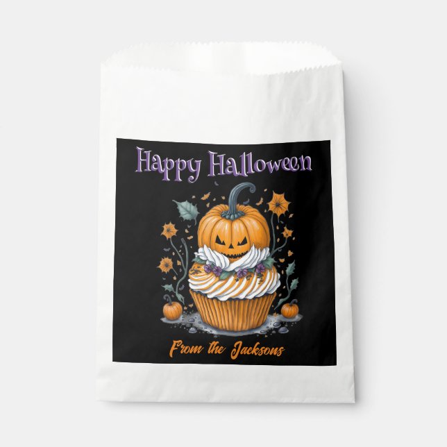  Happy Halloween | FUN PUMPKIN CUPCAKE Favour Bags (Front)