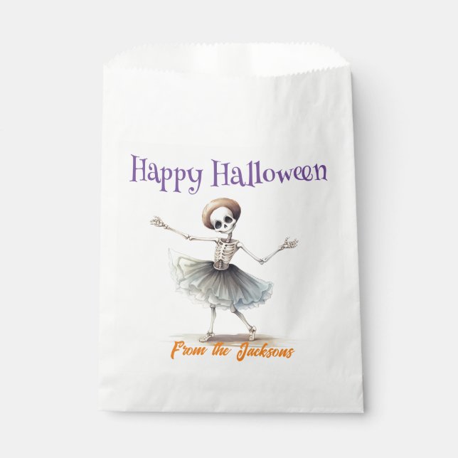 Happy Halloween | FUN SKELETON WITH TUTU Favour Bags (Front)