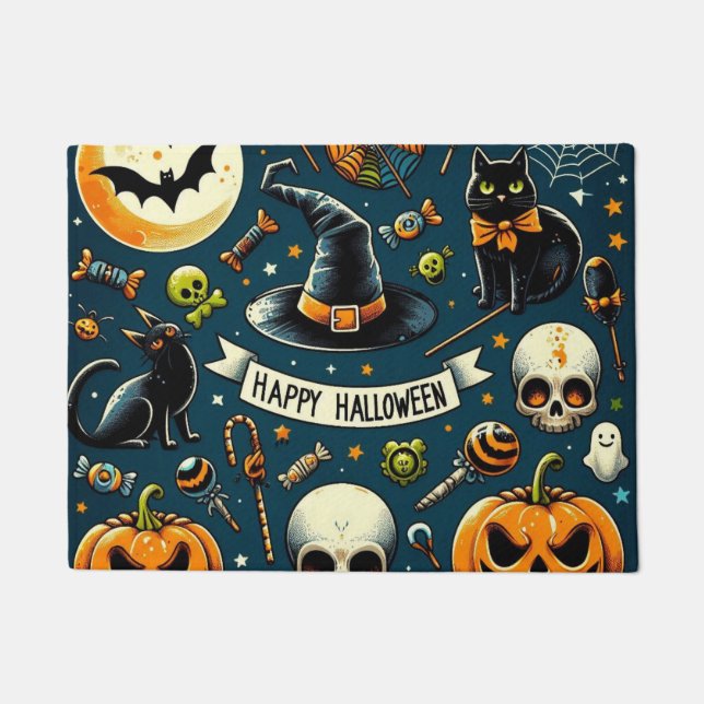 Happy Halloween Fun & Spooky Doormat (Front)
