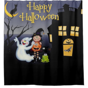 Happy Halloween Fun Spooky Friends Shower Curtain