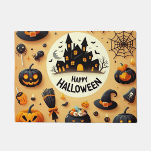 Happy Halloween Fun Spooky Mix & Haunted House Doormat