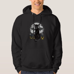 Happy Halloween Funny Black Cat Halloween Vibes Hoodie
