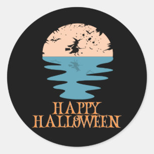 Happy Halloween Funny Creepy Character Classic Round Sticker
