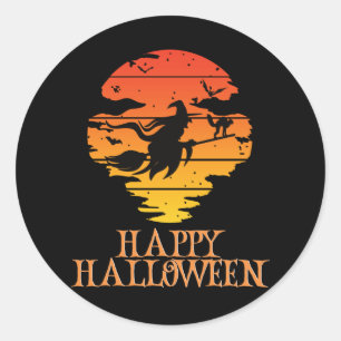 Happy Halloween Funny Creepy Character Classic Round Sticker