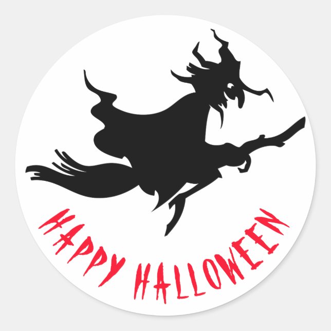 Happy Halloween funny customisable Classic Round Sticker (Front)