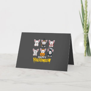 Happy Halloween Funny Dogs Costume Cute Bulldog Holiday Card