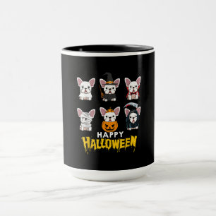 Happy Halloween Funny Dogs Costume Cute Bulldog Mug