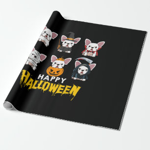 Happy Halloween Funny Dogs Costume Cute Bulldog Wrapping Paper