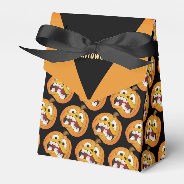 Happy Halloween  funny Jack o Lantern Pumpkin Favour Box (Front Side)