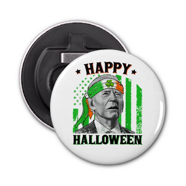 Happy Halloween Funny Joe Biden St Patricks Day Fl Bottle Opener (Front)