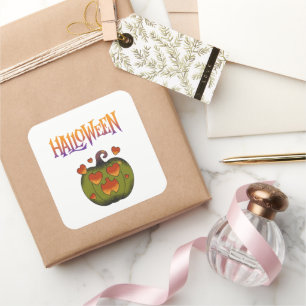 Happy Halloween funny Pumpkin  Square Sticker