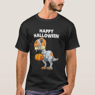 Happy Halloween Funny Rex Dinosaur Pumpkin Cute Bo T-Shirt