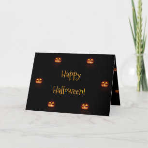 Happy Halloween Funny Scary Spooky Pumpkin Pattern Card