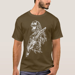 Happy Halloween Funny Skeleton Playing Guitar Pump T-Shirt