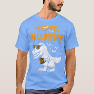 Happy Halloween Funny T-rex Dinosaur Leopard Pumpk T-Shirt