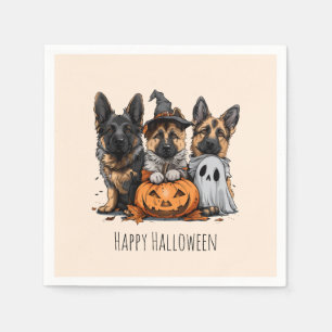 Happy Halloween German Shepherd Dogs Napkin