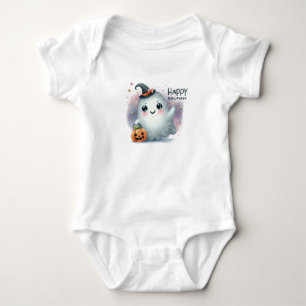 Happy Halloween Ghost and Pumpkin Baby Bodysuit
