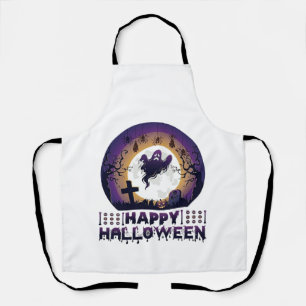 Happy Halloween Ghost Bats Spiders_1 Apron