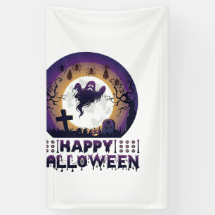 Happy Halloween Ghost Bats Spiders_1 Banner