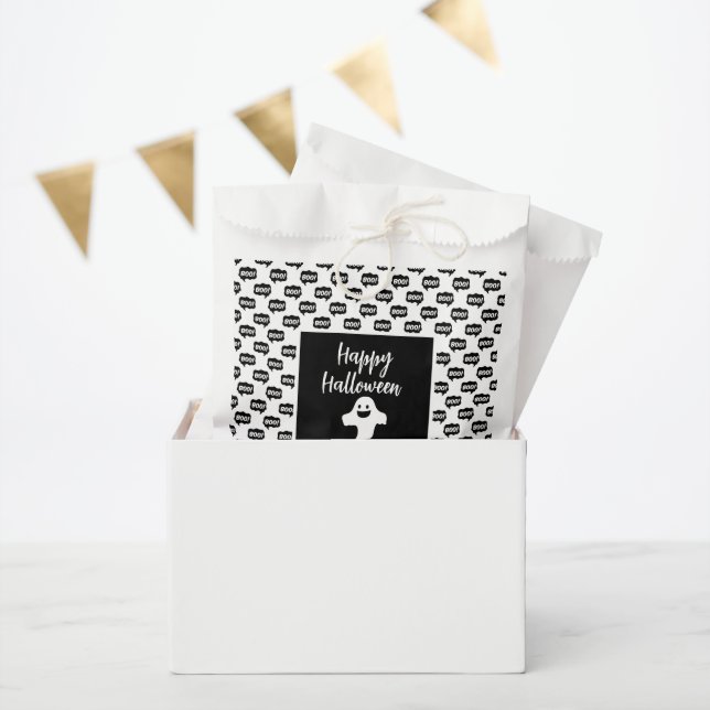 Happy Halloween ghost boo no tricks just treats  F Favour Bags (Party)