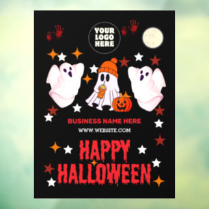 Happy Halloween Ghost Cute Custom Spooky Decor Window Cling