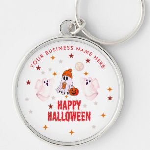 Happy Halloween Ghost Cute & Customisable Key Ring