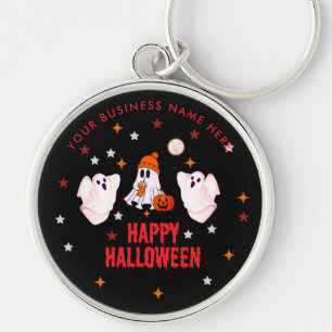 Happy Halloween Ghost Cute & Customisable Key Ring