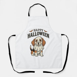 Happy Halloween Ghost Dog Vintage Engraving Shirt_ Apron