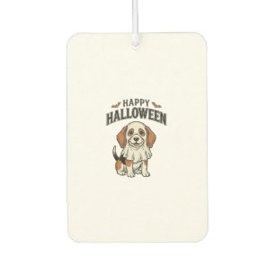 Happy Halloween Ghost Dog Vintage Engraving Shirt_ Car Air Freshener