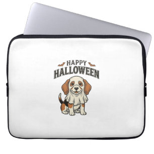 Happy Halloween Ghost Dog Vintage Engraving Shirt_ Laptop Sleeve
