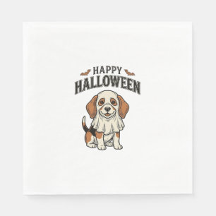 Happy Halloween Ghost Dog Vintage Engraving Shirt_ Napkin