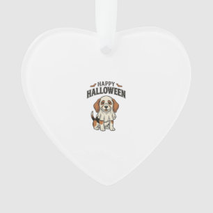 Happy Halloween Ghost Dog Vintage Engraving Shirt_ Ornament