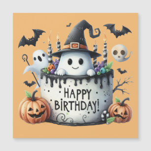 Happy Halloween ghost flat card