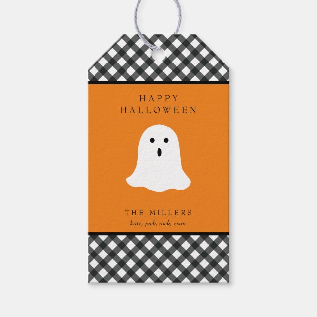 Happy Halloween Ghost Gift Tag Gift Label (Front)