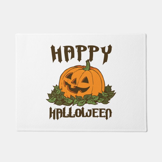 Happy Halloween Ghost -Halloween Costume Pumkin Doormat (Front)