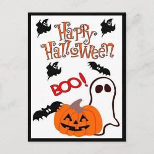 Happy Halloween Ghost Holiday Postcard