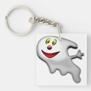 "HAPPY HALLOWEEN" GHOST KEY RING