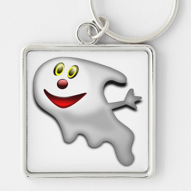 "HAPPY HALLOWEEN" GHOST KEY RING (Front)
