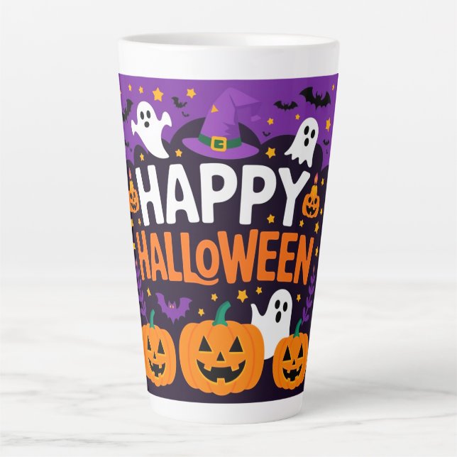 Happy halloween ghost latte mug (Front)