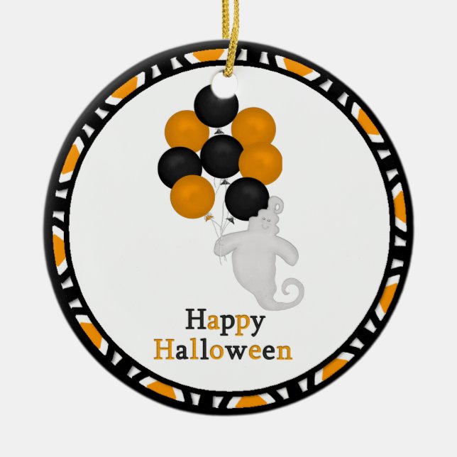 Happy Halloween: Ghost Ornament (Front)