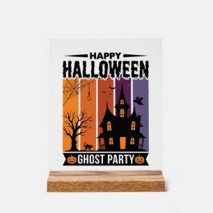 Happy Halloween Ghost Party Haunted House Shirt De Acrylic Sign