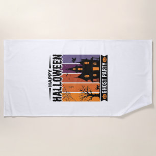Happy Halloween Ghost Party Haunted House Shirt De Beach Towel
