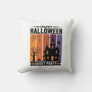 Happy Halloween Ghost Party Haunted House Shirt De Cushion