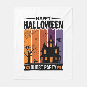 Happy Halloween Ghost Party Haunted House Shirt De Fleece Blanket