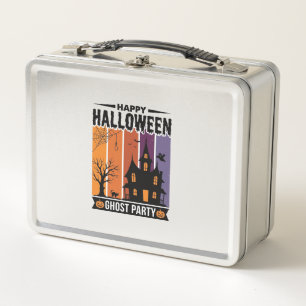 Happy Halloween Ghost Party Haunted House Shirt De Metal Lunch Box