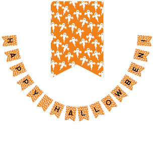 Happy Halloween Ghost Pattern  Bunting