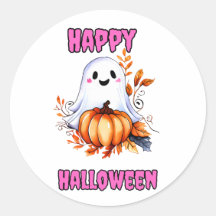 Happy Halloween Ghost - Pink