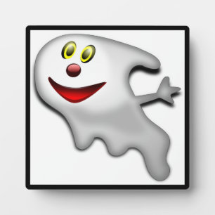 "HAPPY HALLOWEEN" GHOST PLAQUE