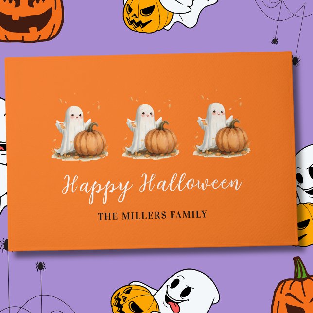 Happy Halloween Ghost Pumpkin Doormat (Creator Uploaded)